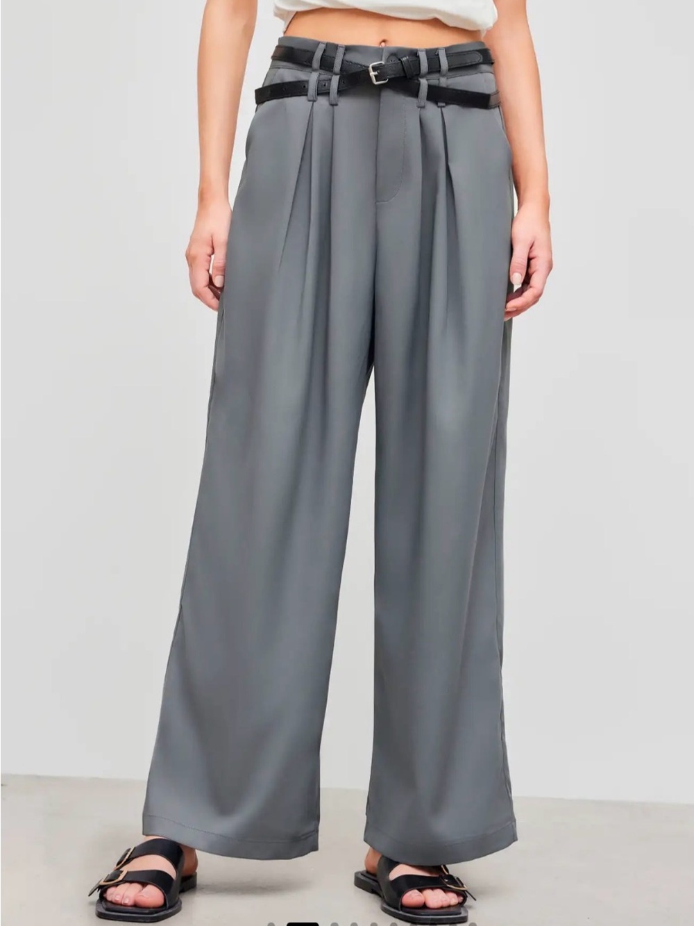 Cider Wide-Leg Dress Pants in Gray